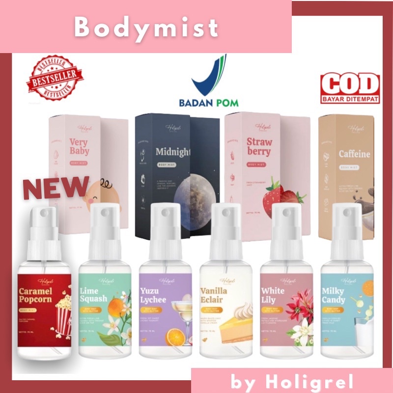 Jual HOLIGRELS BODY MIST PARFUM SHIMERMIST COLLAGEN DRINK VANILLA