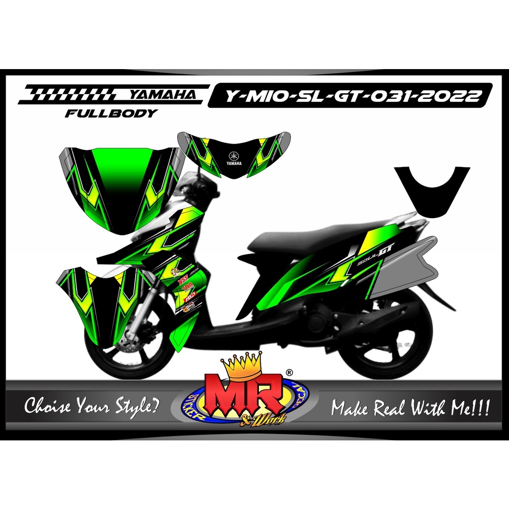 Jual Stiker Custom Decal Motor Yamaha Mio Soul Gt Racing Fullbody