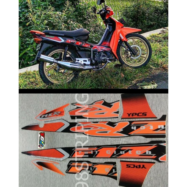 Jual STIKER STRIPING LIS STANDAR ORI FIZ R FIZR ORANGE OREN TAHUN 2002