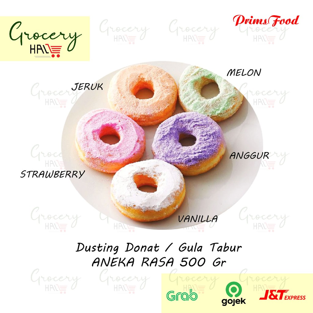 Jual DUSTING DONUT GULA TABUR DONAT ANEKA RASA KEMASAN 500 GR