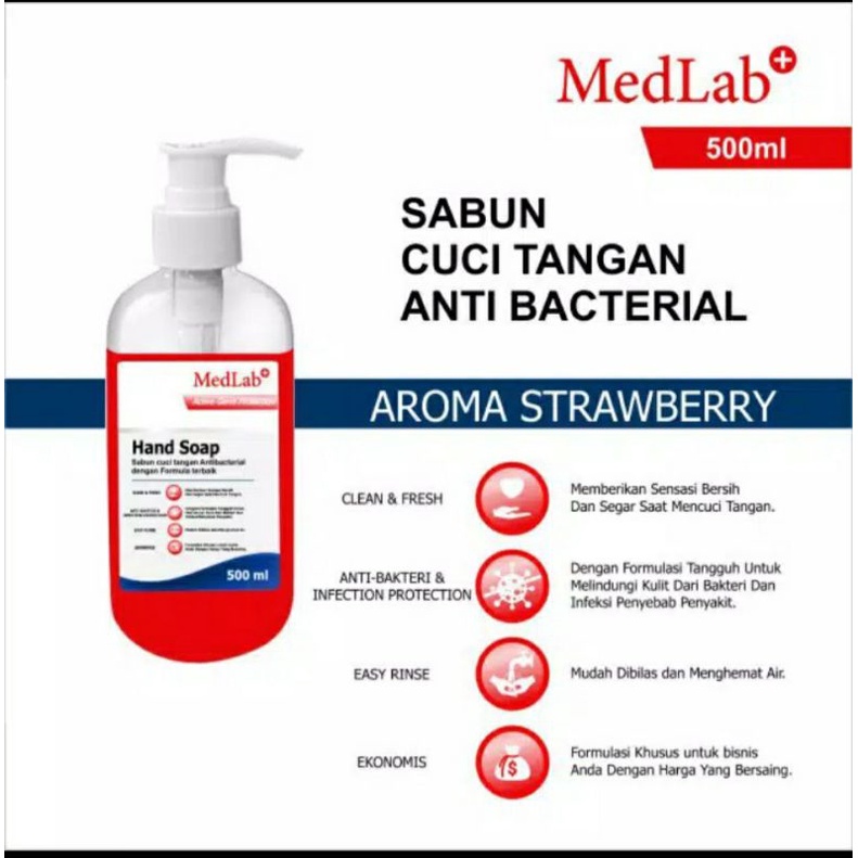 Jual HANDSOAP SABUN CUCI TANGAN MEDLAB KONSENTRAT 500 ML Shopee Indonesia