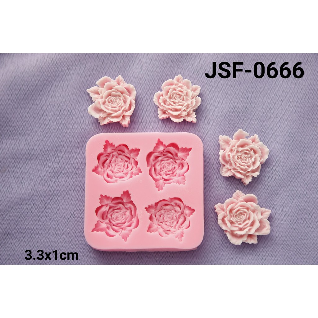 Jual JSF 0666 Cetakan Silikon Pudding Coklat Fondant Bunga Mawar Rose