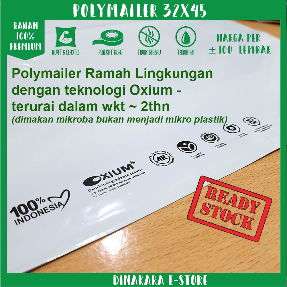 Jual Polymailer Plastik Ramah Lingkungan X Putih Premium Isi