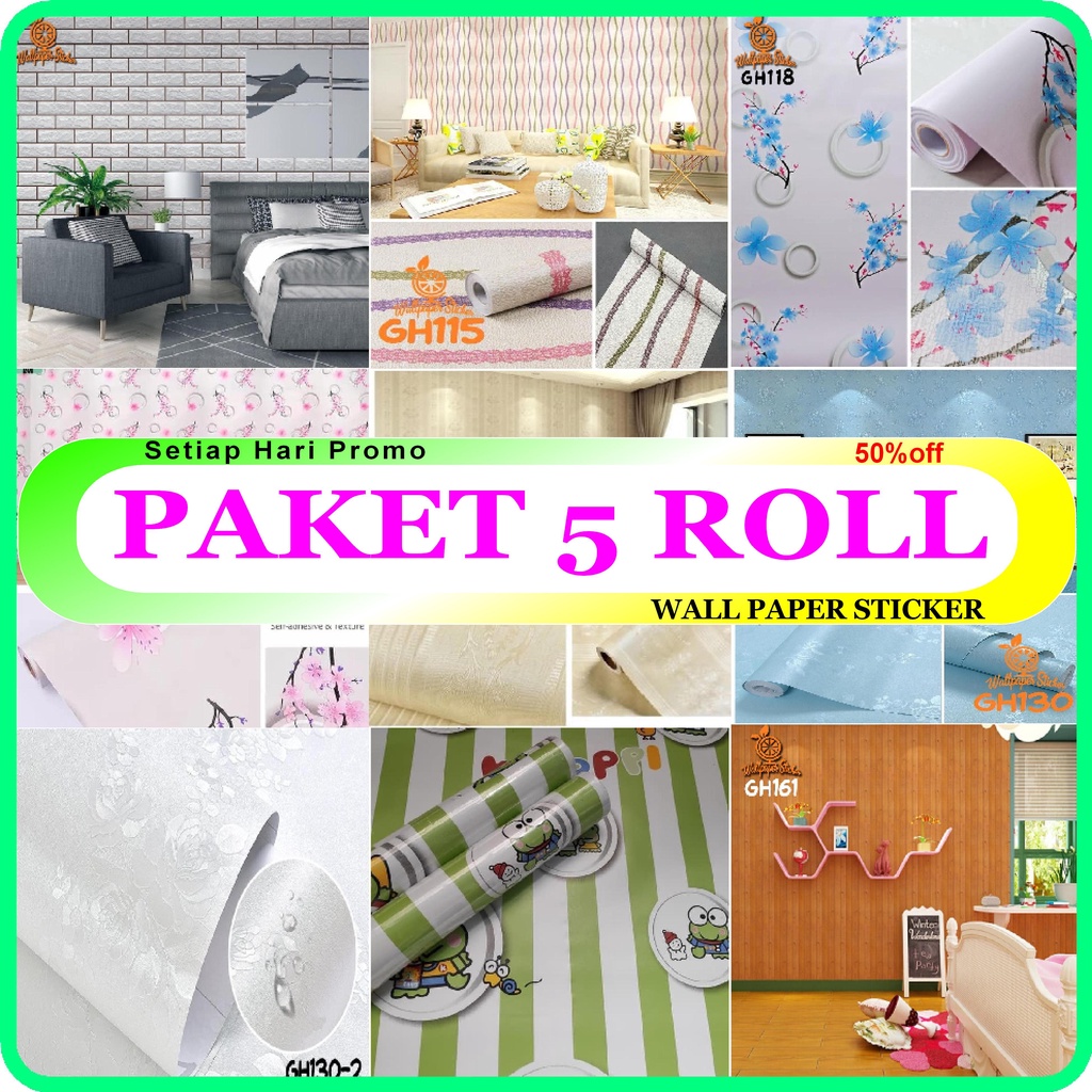 Jual Paket Roll Cod Wallpaper Stiker Dinding Wallpaper Aesthetic