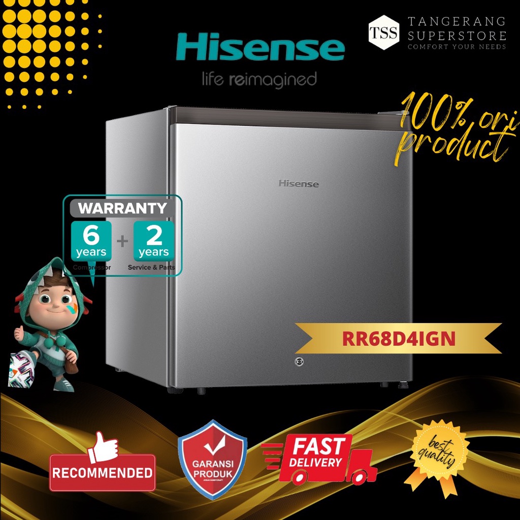 Jual KULKAS PORTABLE MINI HISENSE RR58D4IGN RR68 SMART FAST COOLING