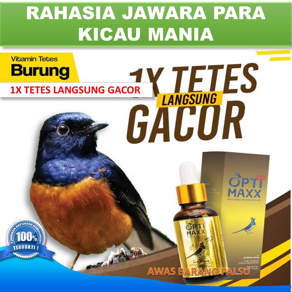 Jual Optimaxx Vitamin Burung Kicau Lovebird Murai Murai Batu