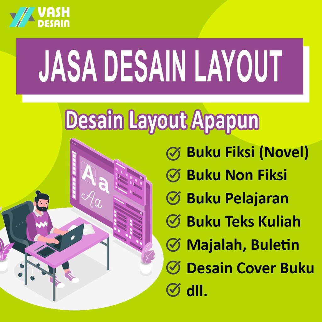 Jual JASA DESAIN Layout Buku Novel Buku Pelajaran Majalah Buletin