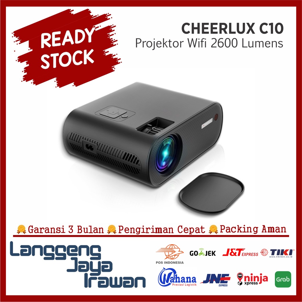 Jual CHEERLUX C10 WiFi Mini LED Projector 2600 Lumens Proyektor