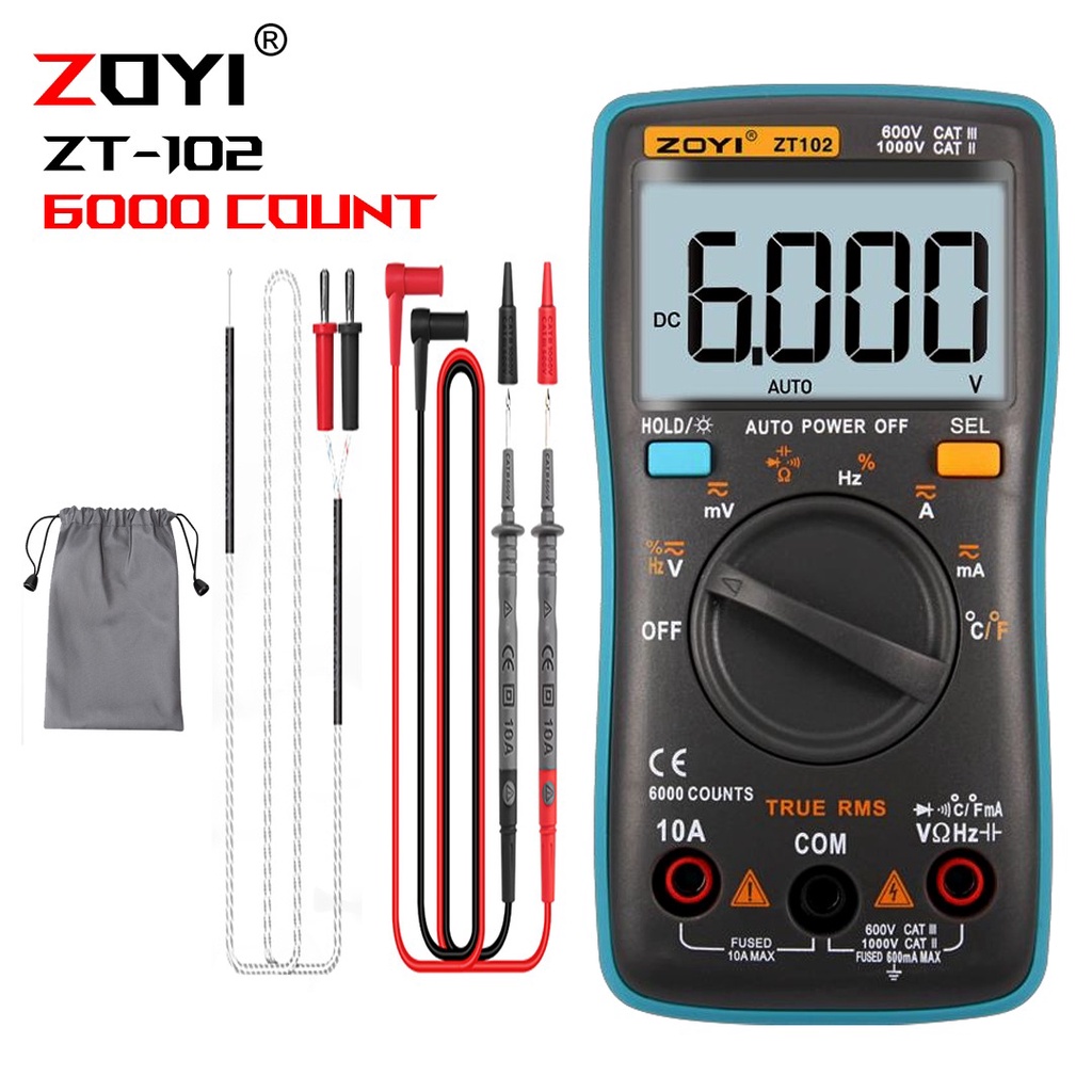 Jual Zoyi Zt True Rms Avometer Digital Ac Dc Voltage Current Suhu