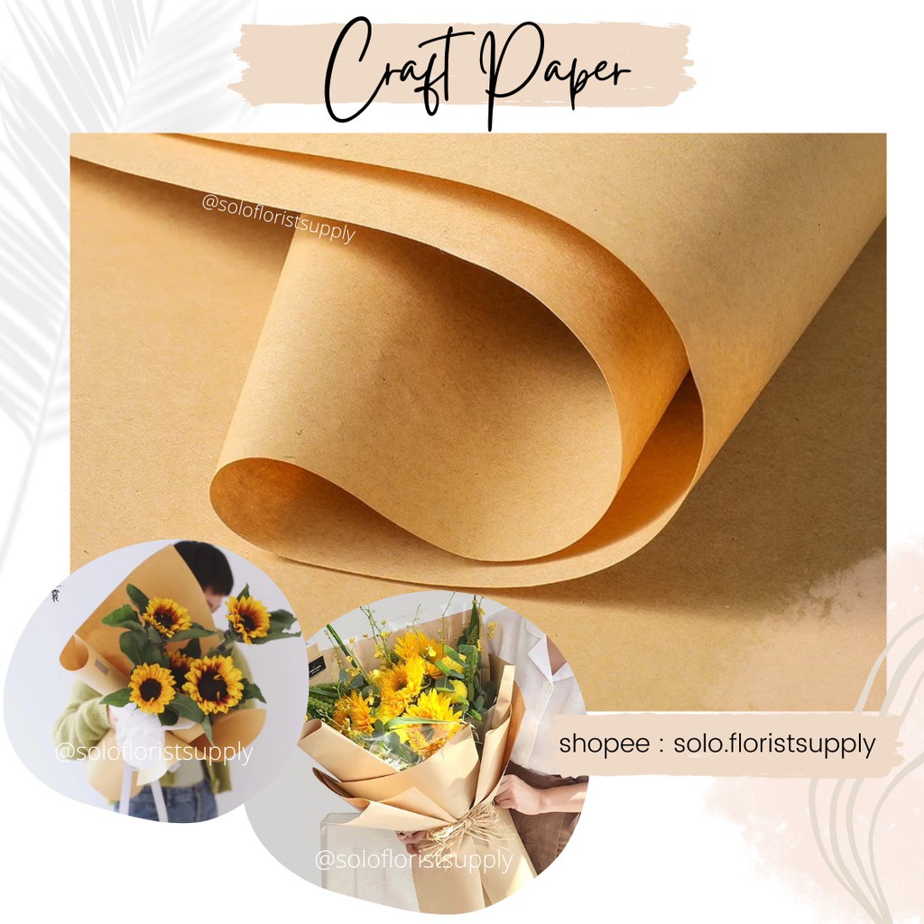 Jual Vintage Craft Paper Kertas Buket Pembungkus Bunga Hand Bouquet