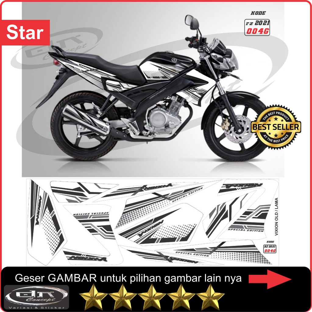 Jual Sticker Stiker Striping Vixion Old Lama Variasi Putih List Body