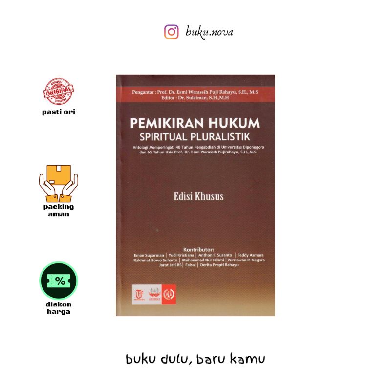 Jual Buku Pemikiran Hukum Spiritual Pluralistik Edisi Khusus Shopee