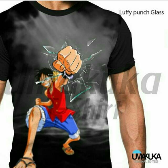 Jual Kaos UMAKUKA Luffy Punch Glass Shopee Indonesia