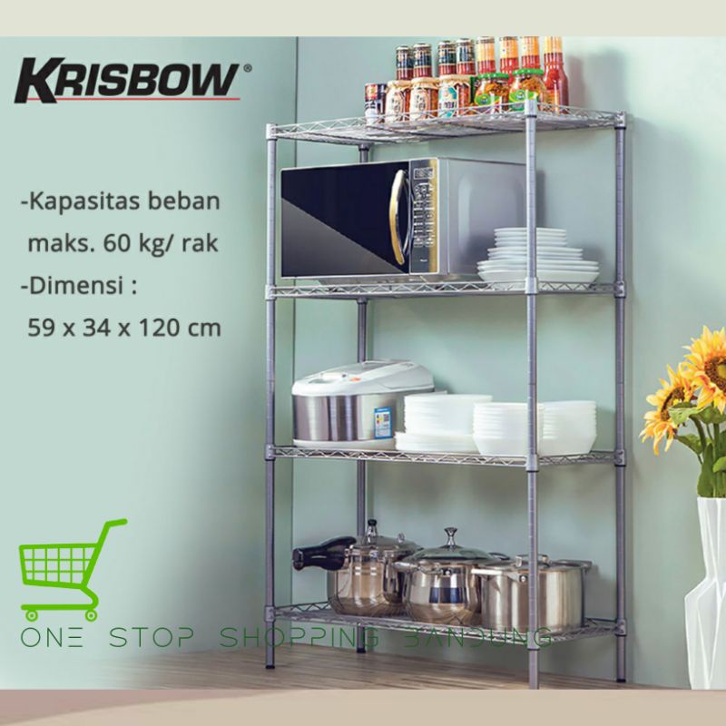 Jual Krisbow Rak Besi Serbaguna Tingkat Rak Kawat Household