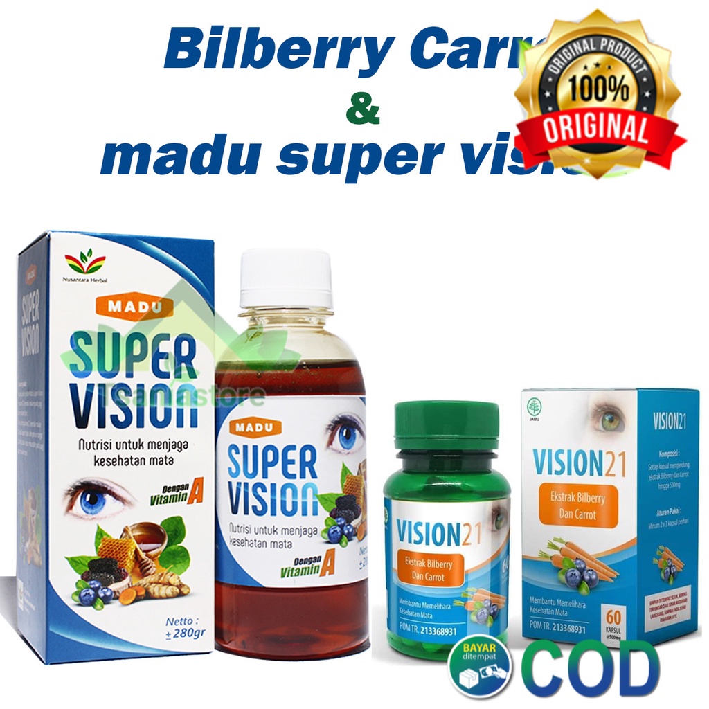 Jual Vitamin Mata Minus Dan Silinder Paket Madu Dan Kapsul Bilbery