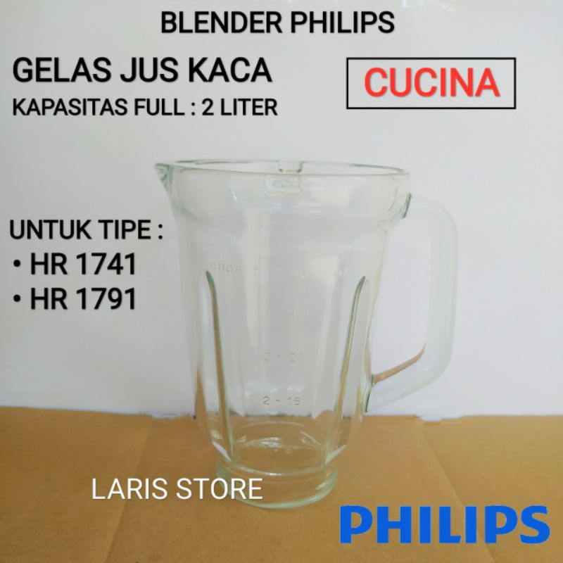 Jual Gelas Tabung Jus Kaca Blender Philips Cucina Model Lama Jadul Hr