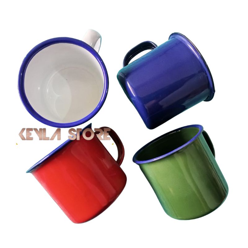 Jual Mug Gelas Cangkir Enamel Warna Calypso Cangkir Kopi Warna