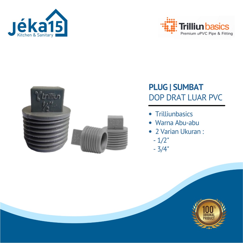 Jual Trilliun Plug Sumbat Dop Drat Luar Pvc Shopee Indonesia