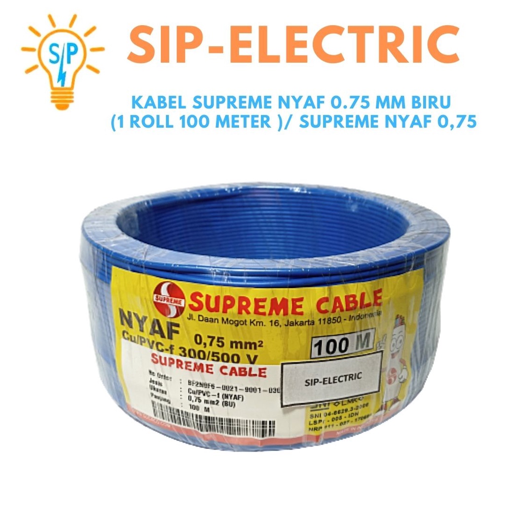 Jual Kabel Supreme Nyaf Mm Biru Roll Meter Supreme Nyaf