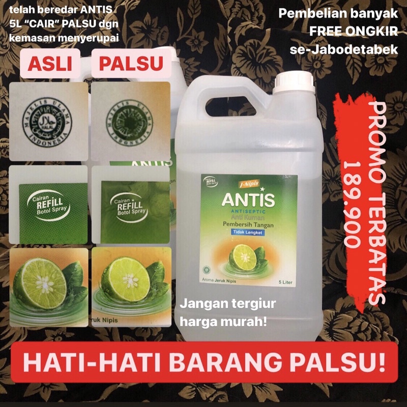 Jual Antis Hand Sanitizer Cair Liquid Spray Original Refill Jerigen