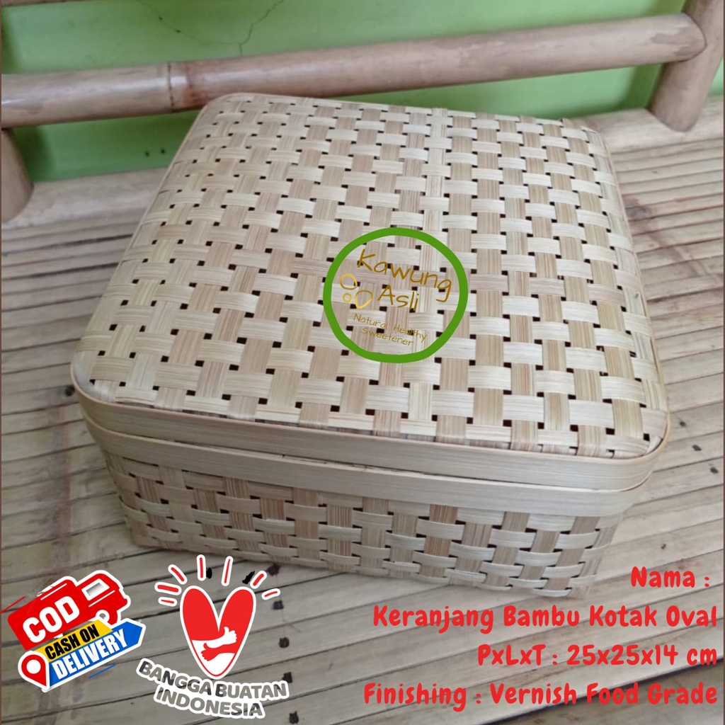 Jual Keranjang Kotak Oval Keranjang Anyaman Bambu Untuk Hampers Parcel