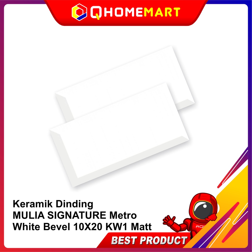 Jual Keramik Dinding Mulia Signature Metro White Bevel X Kw