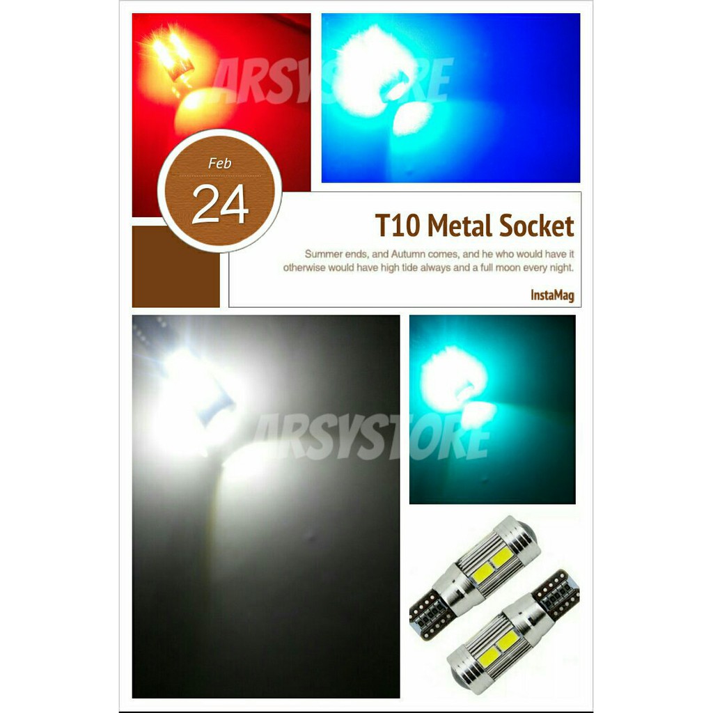 Jual Lampu Led Monster T10 Proyektor Soket Metal CANBUS Senja Sein