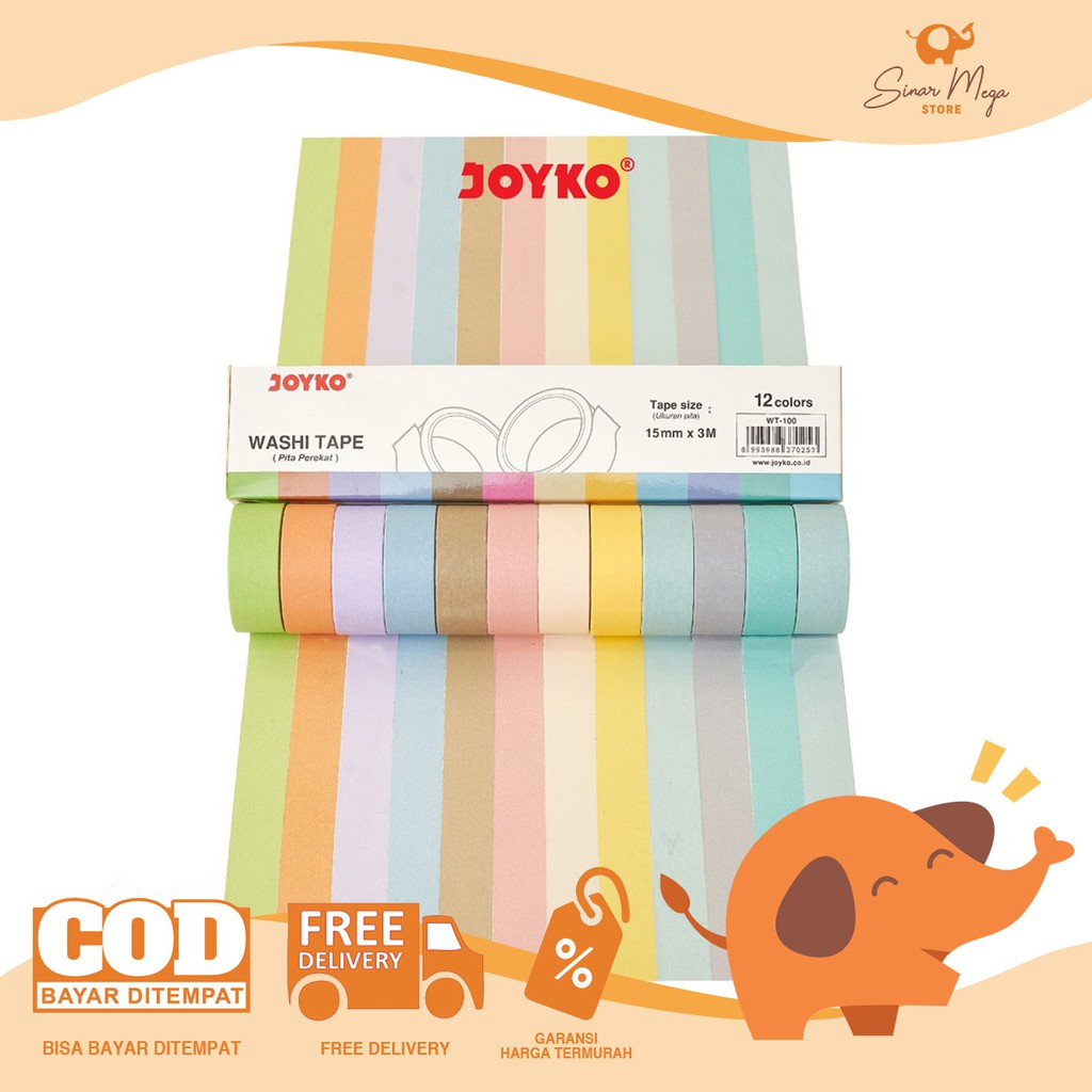 Jual Joyko Masking Washi Tape Pita Perekat WT 100 Isolasi Selotip