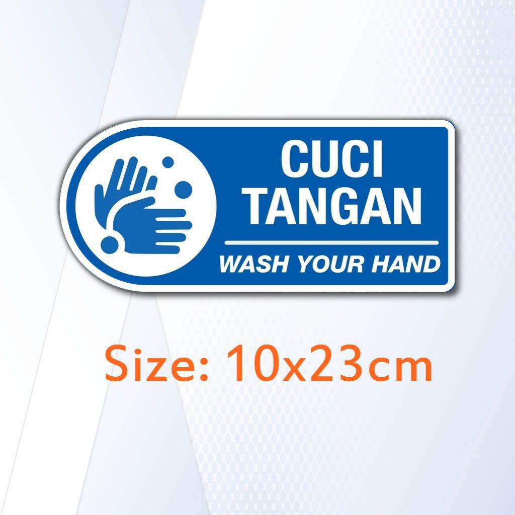 Jual Signage Rambu Cuci Tangan Wash Your Hand Sign PVC Tebal 5mm