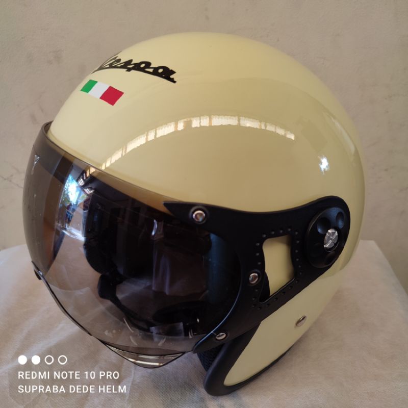 Jual Helm Vespa Retro Italian Flag Putih Sni Shopee Indonesia