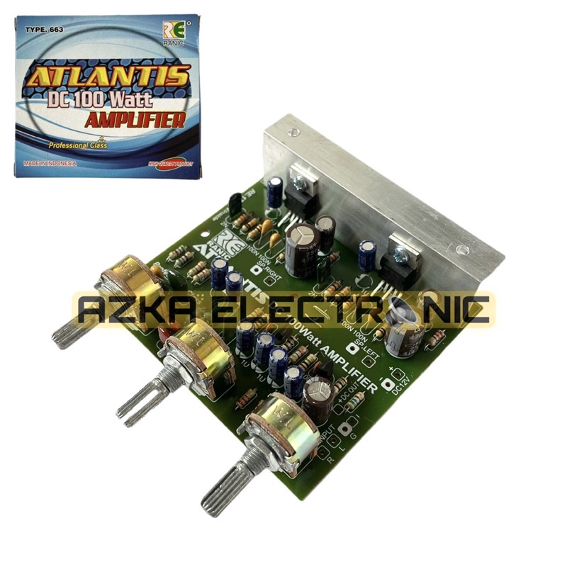 Jual Kit Power Amplifier Speaker Aktif Stereo 12V DC 100 Watt Atlantis