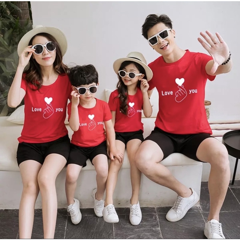 Jual Kaos Couple Keluarga LOVE YOU SARANGHEYO T Shirt S M L XL XXL