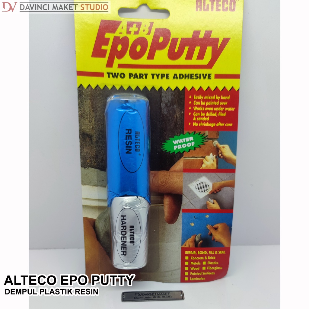 Jual Lem Epo Putty Alteco Dempul Plastik Resin Clay Gr Gr Gr