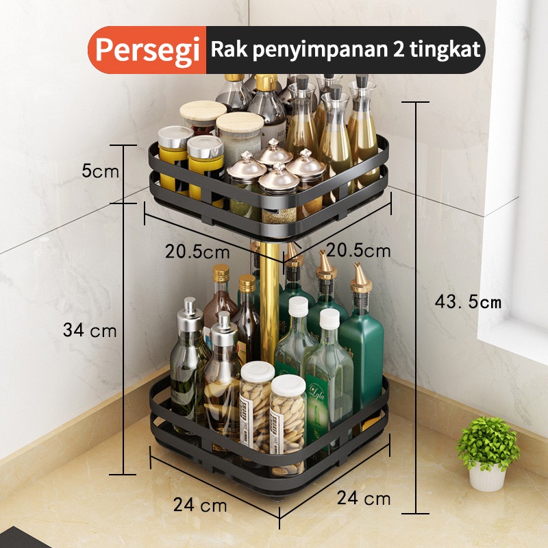 Jual Rak Bumbu Putar Berputar 360 Derajat Rak Bumbu Dapur Stainless