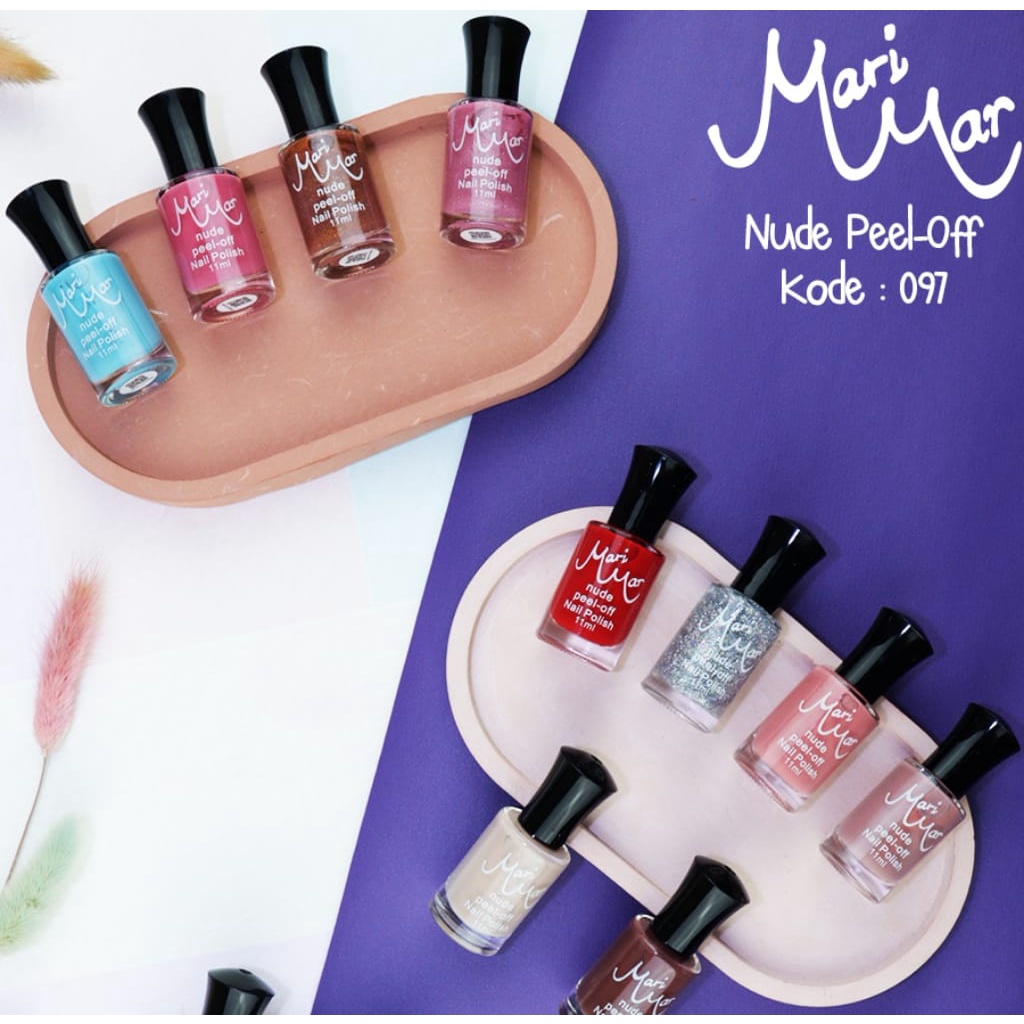 Jual MARIMAR NAIL POLISH PEEL OFF NUDE 12 COLOURS SHADE CODE 097