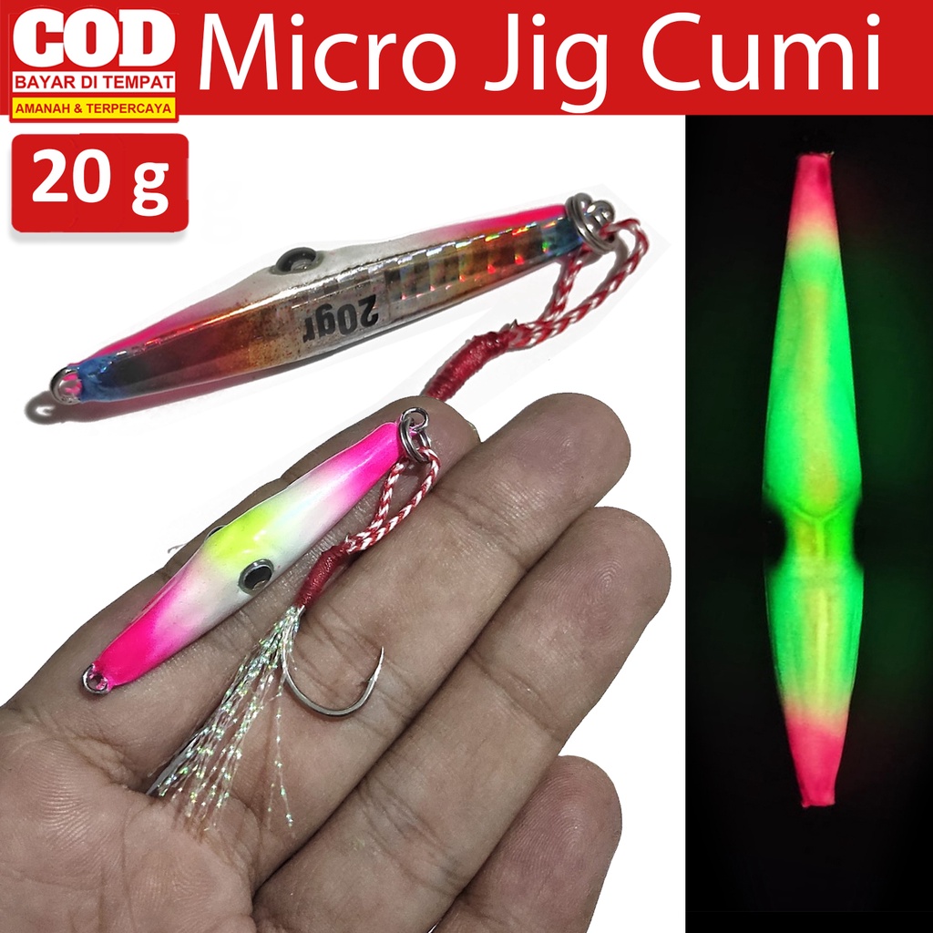 Jual Micro Jig CUmi 20g Glow In The Dark Umpan Casting Jigging Shopee