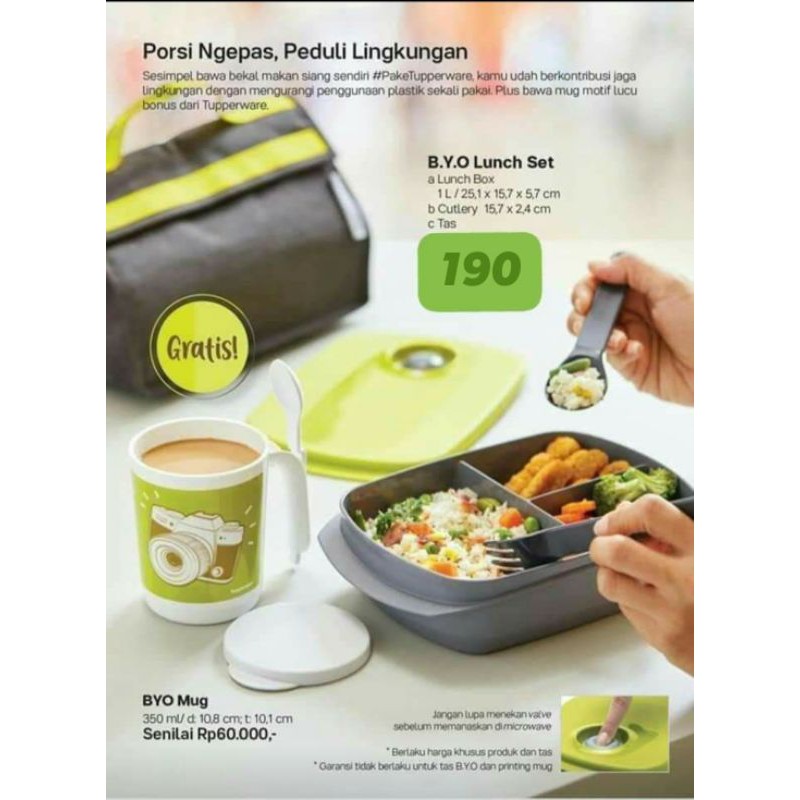 Jual Original Tuperware Bring Your Own Byo Lunch Set Shopee Indonesia