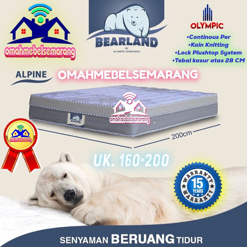 Jual Set Springbed OLYMPIC BEARLAND GRIZZLY Bed Set Matras Kasur Plush