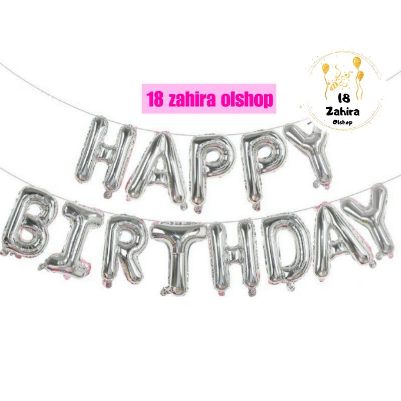 Jual Balon Foil Huruf Set Happy Birthday Balon Set Happy Birthday