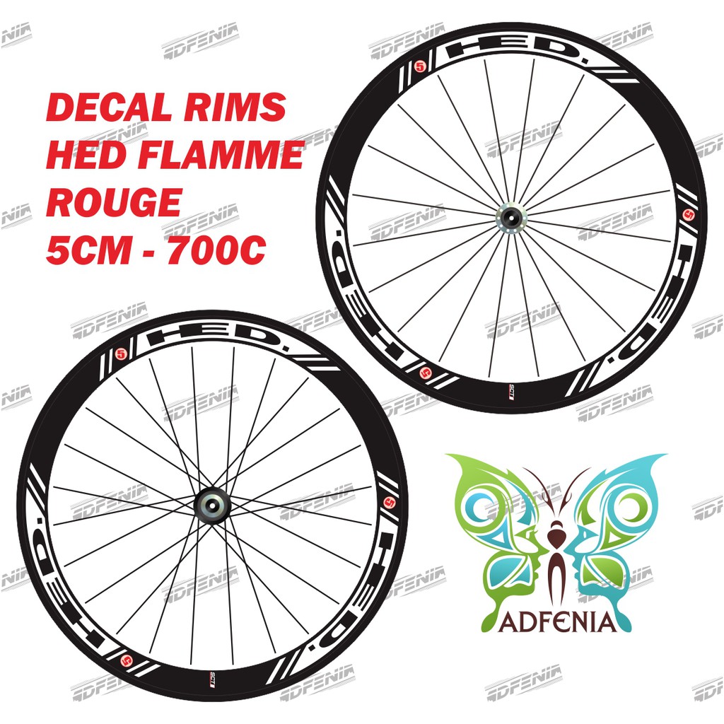 Jual Stiker HED FLAMME ROUGE Lebar 4 Cm Sticker Decal Rims Velg