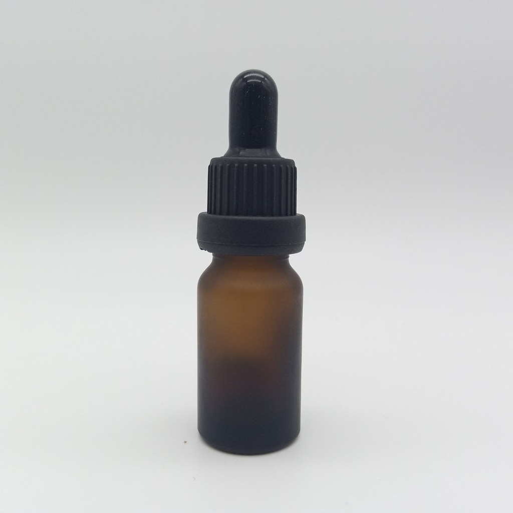 Jual BOTOL PIPET 5ml KACA COKLAT DOFF DOF FROSTED SEGEL HITAM TOPI