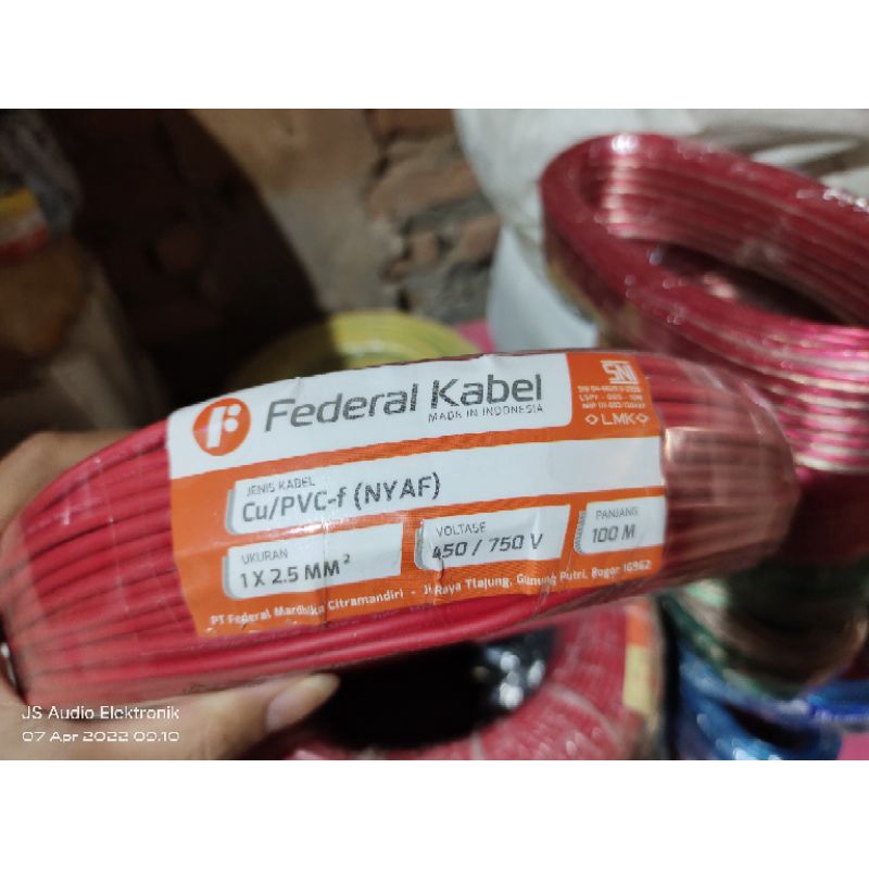 Jual 1 Meter Kabel NYAF Serabut 1x 2 5mm Merek Federal 1 METER