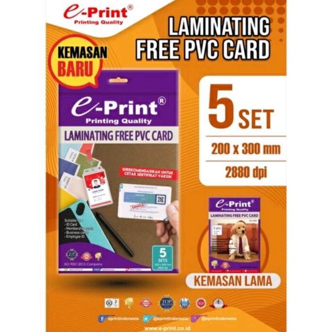 Jual Kertas Pvc Bahan Id Card Laminating Free E Print Isi Lembar