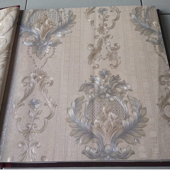 Jual Wallpaper Dinding Murah Klasik Cream Murah Vinyl Premium Motif