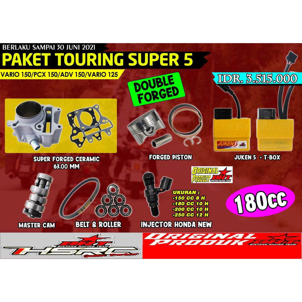 Jual PAKET BORE UP RACING BRT HONDA VARIO 150 PCX ADV Lokal Injeksi