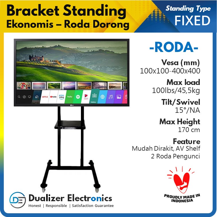 Jual Bracket Standing Tv Inch Stand Tv Roda