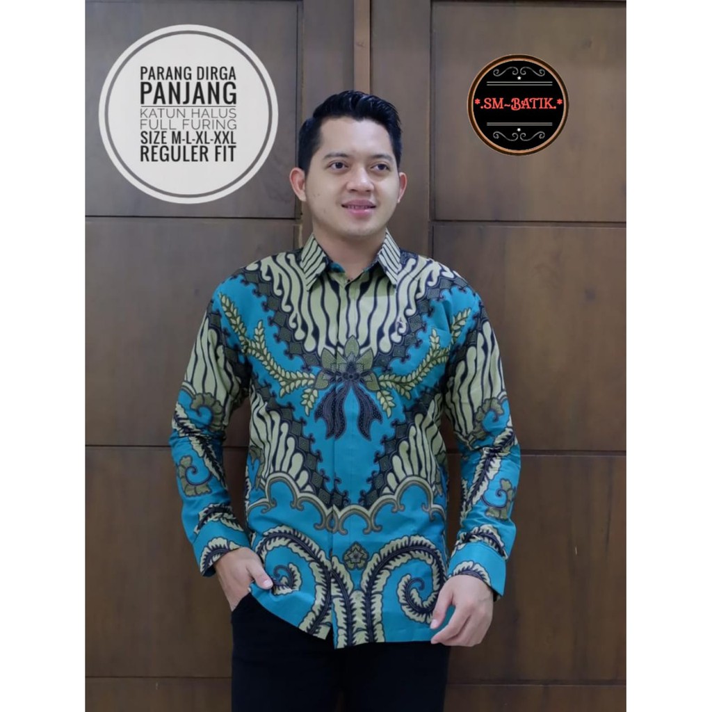 Jual Parang Dirga Sm Batiksoloamanah Kemeja Baju Batik Pria Solo Lengan