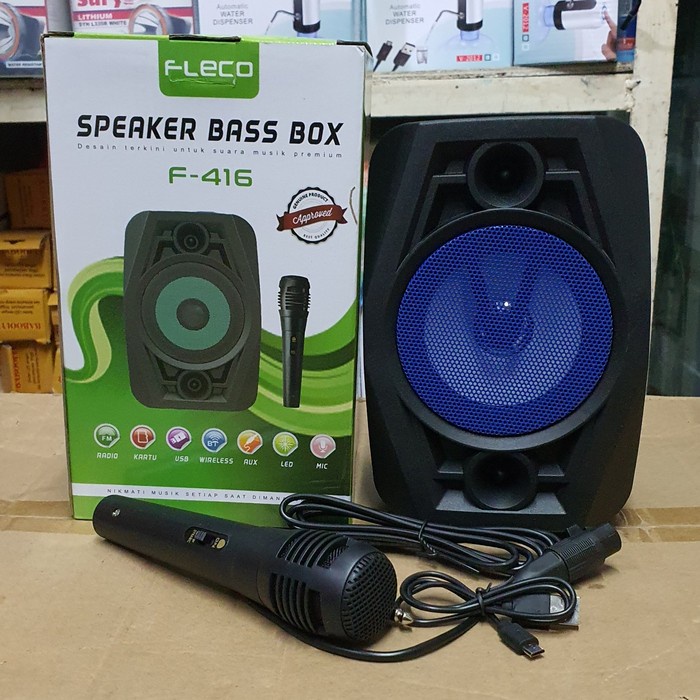 Jual COD SPEAKER BLUETOOTH 4 INCH FLECO F 416 F 417 PLUS MIC KARAOKE X