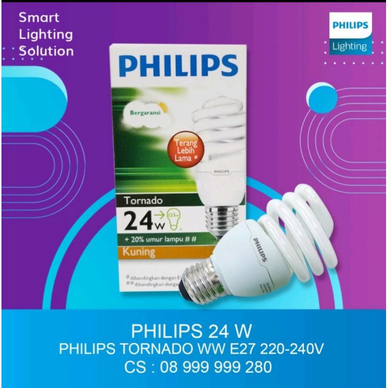 Jual Lampu Philips Spiral Tornado W Kuning Shopee Indonesia