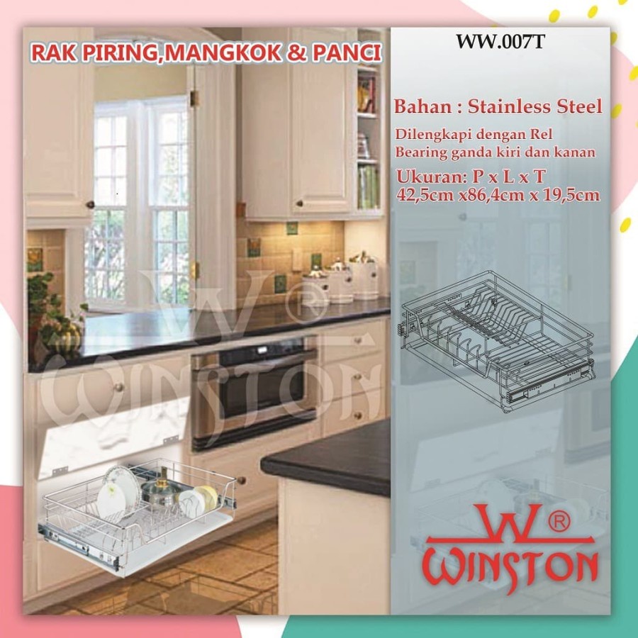 Jual Rak Ww T Cm Tarik Stainless Kabinet Winston Shopee Indonesia